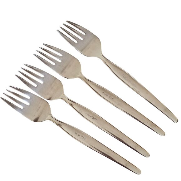 4 Elden Vintage Flower Fork Stainless 7" Rose Midcentury Colonial Style floral E - Picture 3 of 6